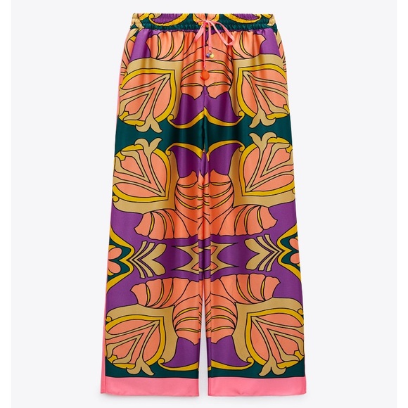 NWT Zara Pajama Style Printed Pants - Picture 6 of 14